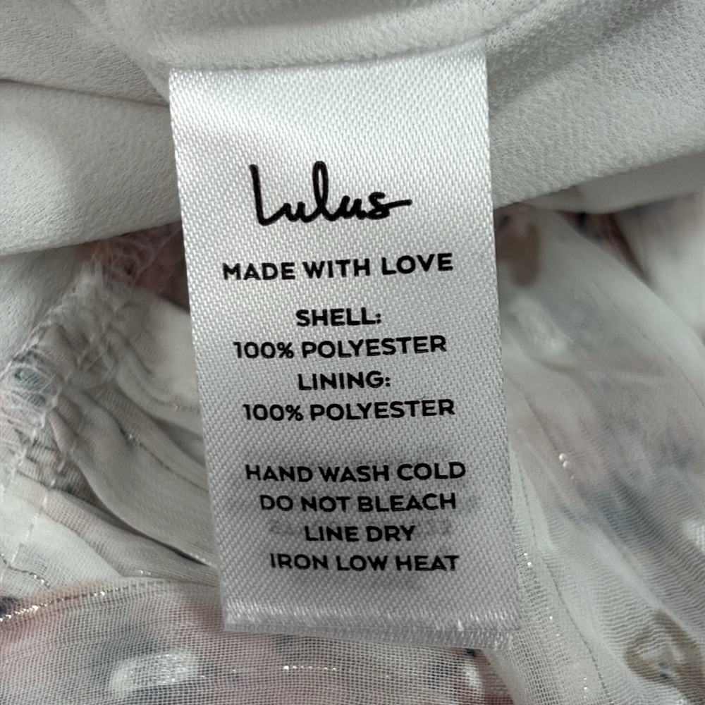 SOLD IN STORE NEW Lulu’s White Floral Print Ruched Mini Dress Size Small - Picture 7 of 11